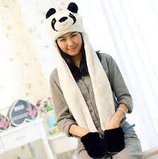Plush Panda Hat Scarf And Gloves All In One For Women Winter Hats For Women Warm Winter Hats Winter Hats