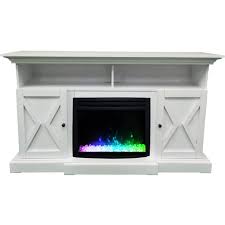 Options include wood fireplace mantels that range from classic to contemporary designs. 62 In Summit Farmhouse Style Electric Fireplace Mantel With Deep Crystal Insert White