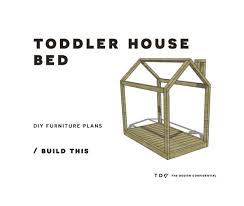Free Diy Furniture Plans How To Build A Toddler House Bed The Design Confidential Diy Toddler Bed Toddler House Bed House Frame Bed