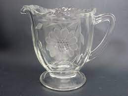 Wj Hughes Crystal Cornflower 12 Petals Scalloped Footed Creamer 34a Cornflower Crystals Antique Glass