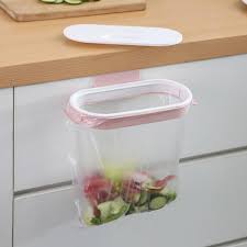 This clever bag holder is a convenient place to keep plastic grocery bags ready for reuse. Pertty Cabinet Door Trash Bag Holder 2 Pcs Trash Rack Garbage Bag Holder For Cabinet Trash Can Kitchen Pantry Garage Cabinet Accessories Storage Organization