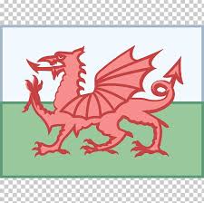 The proud and ancient battle standard of the welsh is the red dragon (y ddraig goch) and consists of a red dragon, passant (standing with one foot raised), on a green and white background.as with any ancient symbol, the appearance of the dragon. Flag Of Wales Welsh Dragon Png Clipart Annin Co Dragon Fictional Character Flag Flag Of Scotland