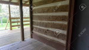 Davy crockett's log cabin was cozy…except that it wasn't. Section Of Log Cabin Wall Made Of Hand Hewed Logs Set In White Mortar Stock Photo Picture And Royalty Free Image Image 104156022