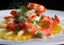 Fennel And Orange Salad Topped With Prawns Shrimp Recipe Food Com Fennel And Orange Salad Salad Topping Orange Salad
