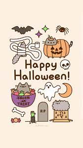 Halloween Lockscreen Wallpapers For Family Halloweenlockscreen Iphonehalloweenwallpaper Niedliche Hintergrundbilder Bunte Tapeten Pusheen Katze