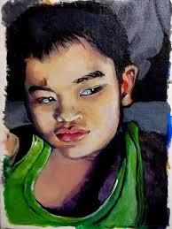 Acrylic portrait of my son by a beginner artist