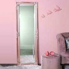 Tall Ornate Rose Gold Pink Mirror 47cm X 142cm In 2020 Pink Wall Mirrors Ornate Bedroom Rose Gold Bedroom Accessories