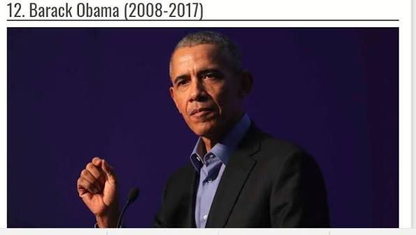 Former US president Barack Obama is the most popular political figure in  the United States, according to a new poll that measured Americans'  feelings towards prominent politicians and political organisations. [Link in