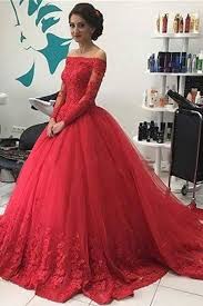 Tulle Long Sleeves Off The Shoulder Court Train Red Prom Dresses Prom Dresses Long With Sleeves Prom Dress With Train Prom Dresses Ball Gown