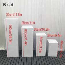 Circle Square Pillars Metal Cylinders Wedding Party Backdrop Table Cake Stand Metal Pedestal White Cylinder Wedding Decoration In 2020 Backdrops For Parties Wedding Cake Stand Square Backdrops