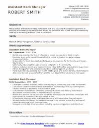 Assistant Bank Manager Resume Samples Qwikresume