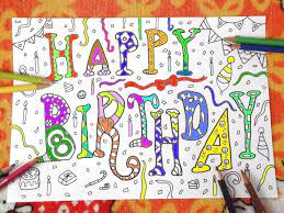 Buon Compleanno Compleanno Da Colorare Per Adulti Bambini Happy Birthday Auguri Stampare Biglietto Stampabile Digitale Lasoffittadiste Birthday Card Drawing Coloring Books Coloring Book Pages