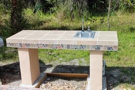 In order to protect the wood frame from heat and water, it should be covered with cement backer board, both on the inside and outside of the structure. How To Build An Outdoor Kitchen 13 Steps Instructables