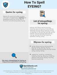How To Spell Eyeing And How To Misspell It Too Spellcheck Net