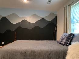 Wall murals are a cool way to decorate a plain wall, this one is ideal for a kid's room. Diy Mountain Mural Laurel Dane Designs Llc