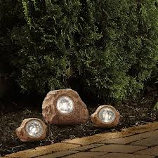 Solar Rock Landscaping Spotlights Set Of 3 Bed Bath Beyond In 2020 Landscaping With Rocks Solar Rock Lights Solar Flower