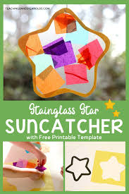 Colorful No Mess Star Suncatcher With Template Christmas Science Activities Stars Craft Toddler Art