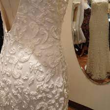 Heavy Breaded Wedding Dress Looking Beautiful After The Alterations We Took In The Sides Hem Bottom And Add Wedding Dresses Wedding Dress Alterations Dresses