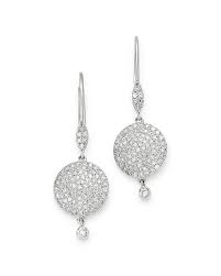 Meira T 14k White Gold Diamond Disc Drop Earrings Modesens
