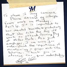 They still own their own lives and if they're choosing not to be paid for that time or if they're choosing to use up a pto day, then so be it. Milwaukee Brewers On Twitter No Need To Call In Sick To Work We Ve Got Your Opening Day Excuses Http T Co 5tazkzki00 Seeuapril6 Http T Co Axu2yqvofc