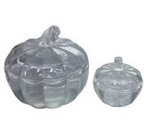 OEM ODM Pumpkin Shape Glass Candy Storage Jar Glass Sugar Jar with Lid