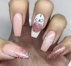 Pink Christmas Winter Nails Winter Nails Christmas Nails Acrylic Nails
