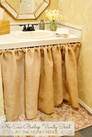 no sew burlap bathroom vanity skirt