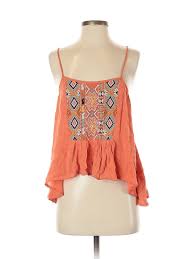 details about ecote women orange sleeveless top s