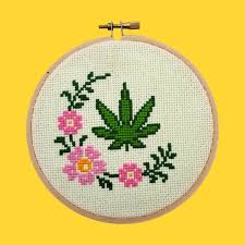 A significant number of these patterns are accessible in various size hoops (small, medium, large and custom size also available) and file. Floral Marijuana Weed Leaf Flower Cross Stitch Hand Embroidery Hoop Rug Xstitchcraft S Artist Shop
