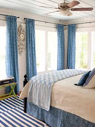 This romantic blue and white bedroom plays off purplish and greenish blues against a background of white, grey and écru. Blue Bedroom Decorating Ideas Better Homes Gardens