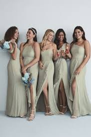 One Shoulder Chiffon Bridesmaid Dress With Cascade David S Bridal In 2020 Bridesmaid Dress Styles Bridesmaid Dresses Strapless Davids Bridal Bridesmaid Dresses