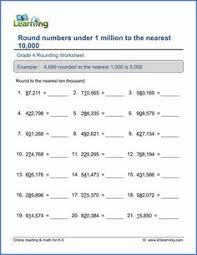 Grade 4 Place Value Rounding Worksheet Rounding 5 Digit Numbers To The Nearest 10000 Place Value Worksheets Rounding Worksheets 4th Grade Math Worksheets