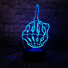 Forty cool anime photos 2018 you must collect. 2019 Cool Skull Middle Finger 3d Usb Led Lamp Pop Rock Music Boy Room Decor 7 Colors Change Night Light Visual Illusion Toy Night Light Light Nightusb Led 3d Aliexpress