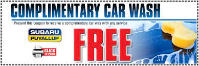 If you drive it, we can wash it. Free Subaru Car Wash Service Special Tacoma Car Maintenance Discount Coupons Wa
