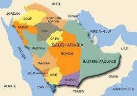 Saudi arabia, officially the kingdom of saudi arabia, is a country in western asia constituting the vast majority of the arabian peninsula. Landkarte Saudi Arabien Administrative Bezirke Weltkarte Com Karten Und Stadtplane Der Welt