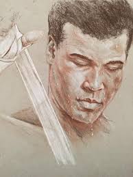 Boxing legend Muhammad Ali.. Digital Painting using mouse