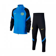 Real madrid afronta este encuentro más aliviado tras su victoria en la fecha 3, pero llega con la baja de su. Tracksuit Nike Kids Inter Milan Dri Fit Strike 2020 2021 Blue Spark Black Tour Yellow Futbol Emotion