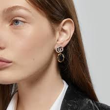 Cheap crystal black earrings Store Bella Earrings with 4 Carat Black  Diamond Crystals Rose Gold Plated