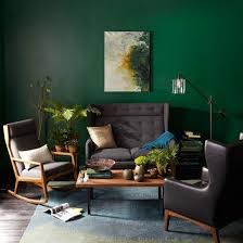 Emerald green is one of those colors that's in between being dark and vibrant — it has significant visual impact, but you can still use it in large doses. Living Room Emerald Green Wall Paint Novocom Top