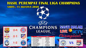 Hasil Liga Champions Tadi Malam Perempat Final Barcelona Vs Bayern Munchen Uefa Champions League Youtube