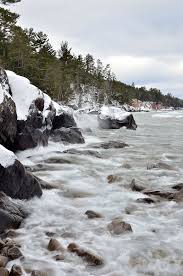 A View The Lake Superior Shoreline During The Winter Marquette Mi Michigan Nature Lake Superior Michigan Travel