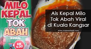 Mixer skm, milo bubuk, coklat, sampai merata masukan air panas sedikit demi sedikit sampai merata. Sedapnya Ais Kepal Tok Abah Viral Di Kuala Kangsar