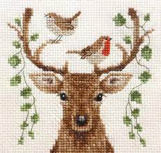 So stricken sie nach dem zählmuster. Deer Reindeer Christmas Robin Full Counted Cross Stitch Kit All Materials Countedcrossstitches Sticken Kreuzstich Kreuzstichmuster Kreuzstichsets
