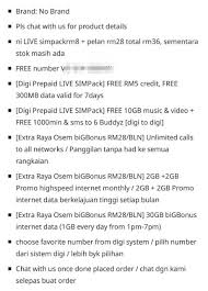 Digi chat is your handy tool that will make this cumbersome process look like a cakewalk. Digi Unlimited Call Internet Simcard Shopee Malaysia