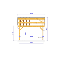 Charpente Bois Douglas monopente 4.25x4.50m - Origine FRANCE