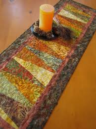 Fall Batik Table Runner In Rustic Colors Batik Table Runners Halloween Table Runners Table Runner Pattern