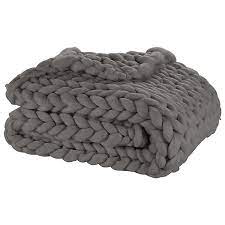 Votre boutique en ligne de laines à tricoter.minimum achat laine merino baby pour. Plaid Grosse Maille Acrylique 130x150cm Gris Castorama
