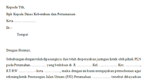 Oke, cekidot yha contoh surat permohonan cerai talak oleh suami berikut ini 2. D4t4 Kul14h Surat Permohonan Penerangan Jalan Umum Pju