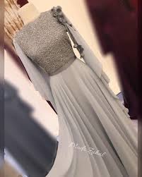 Ucuk Mavi Hijab Elbise Tesettur Abiye Modelleri 2020 Gaun Perempuan Gaun Hijab Model Baju Wanita