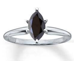 1 00 carat solitaire black marquise diamond engagement ring 14k white gold